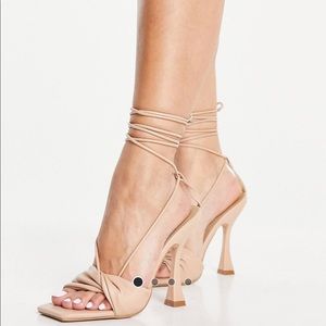 Nude Lace Up Heels